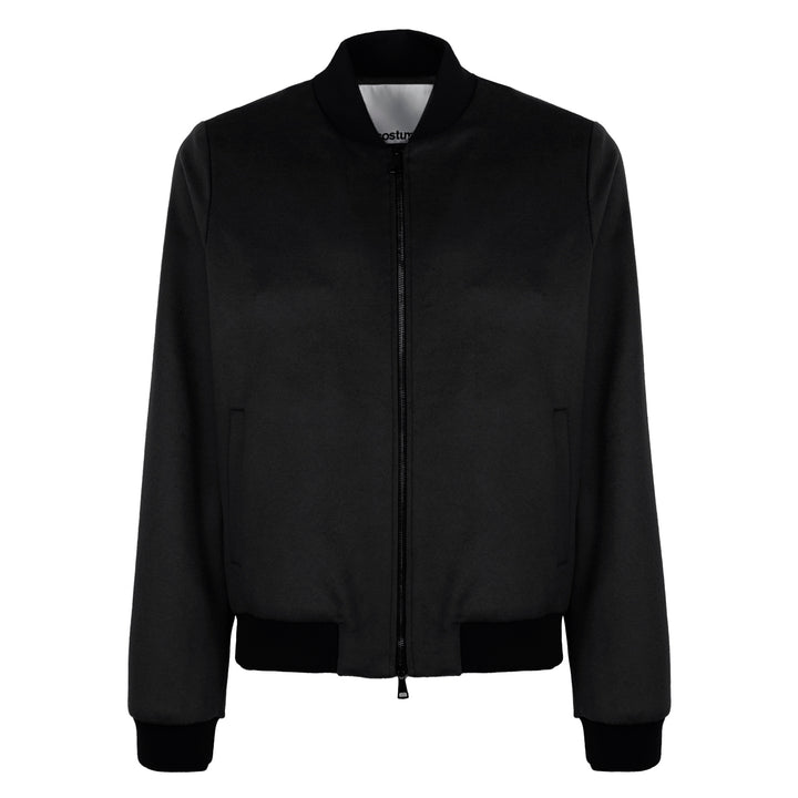 Giacca Brett nero con zip in lana e cashmere