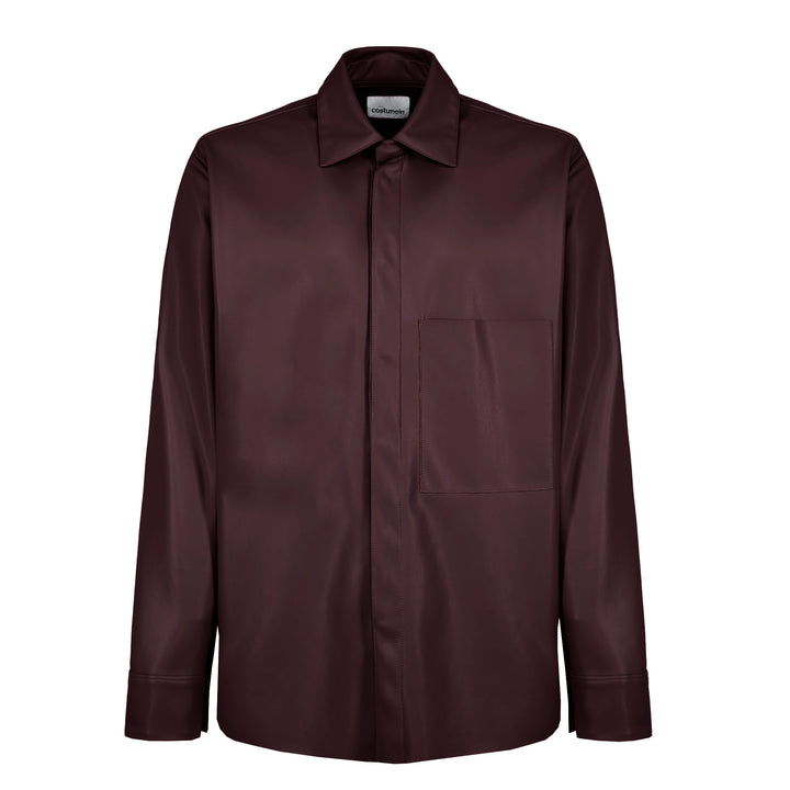 Camicia Jil bordeaux in ecopelle