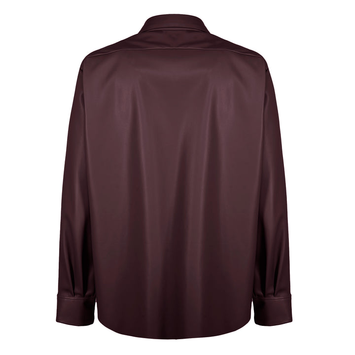 Camicia Jil bordeaux in ecopelle