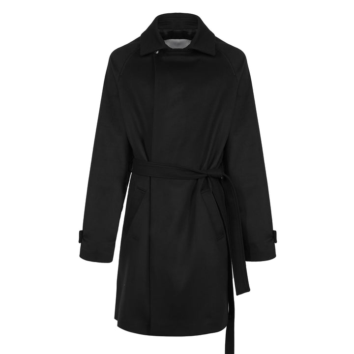 Trench Riko nero in lana e cashmere