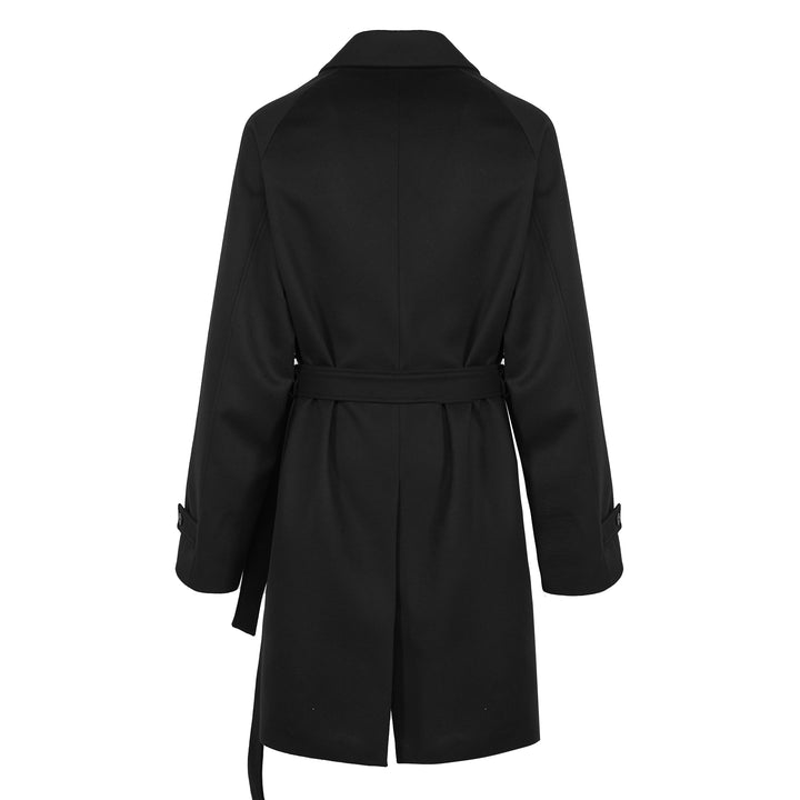 Trench Riko nero in lana e cashmere