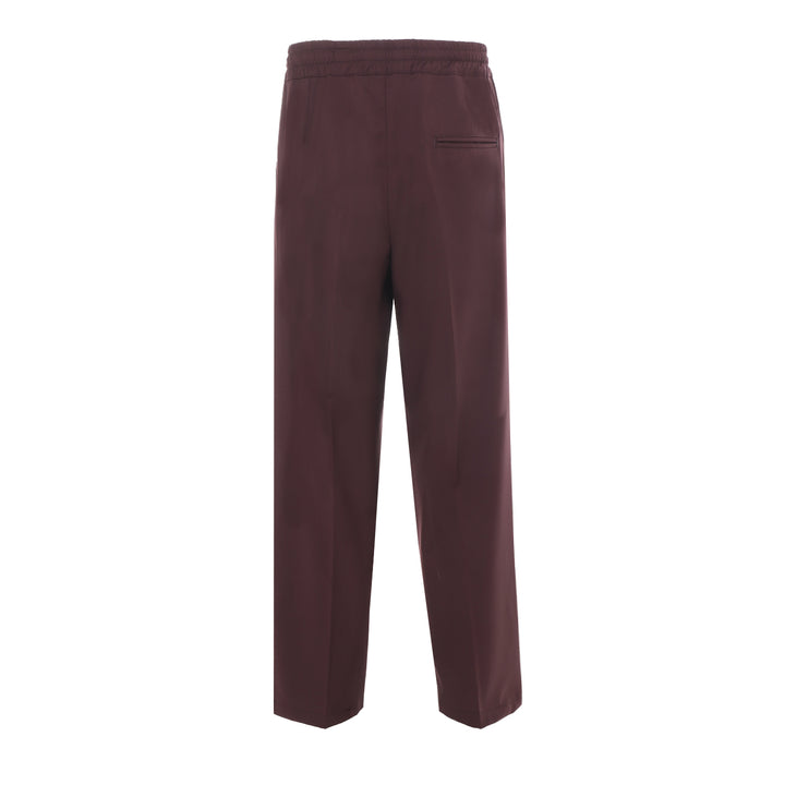 Pantalone Pajama borgogna in flanella di lana