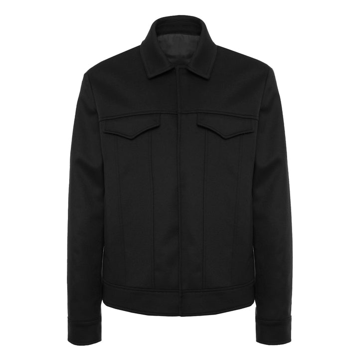 Giacca Trucker Dani nero in lana e cashmere