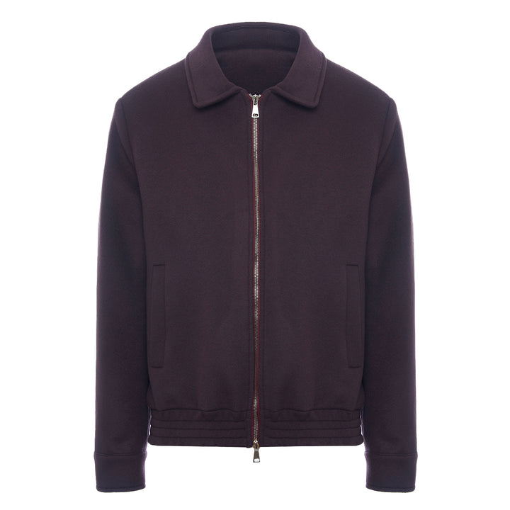 Giacca Polov viola con zip in lana e cashmere