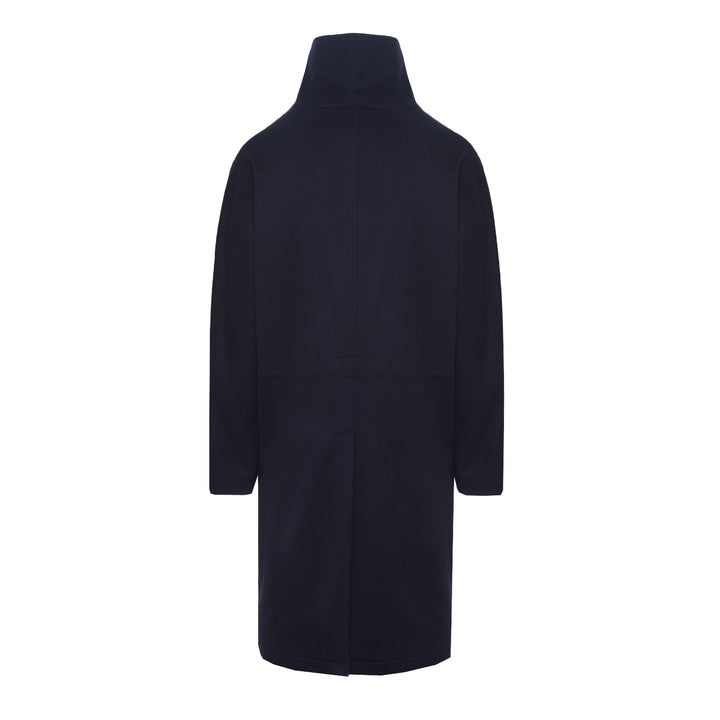 Parka blu in lana e cashmere