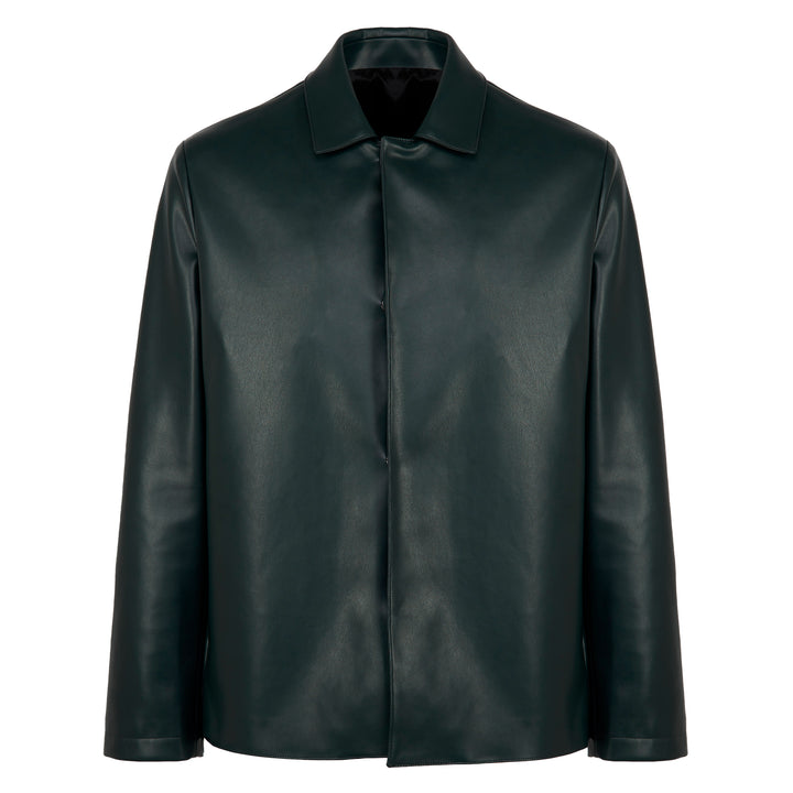 Blazer Mike verde scuro in ecopelle