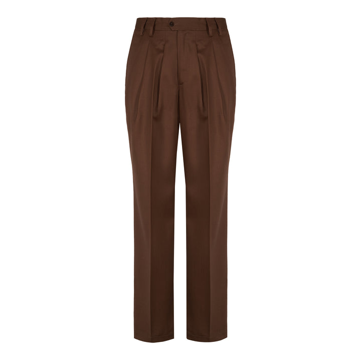 Pantalone Norrie marrone in twill di lana