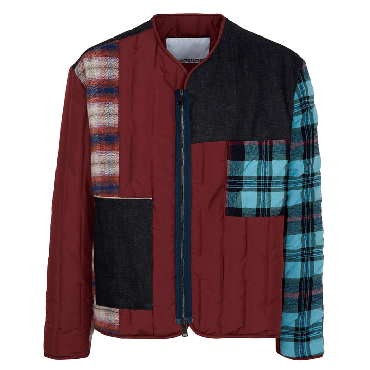 Puffer jacket Meier Patchwork multicolor base rossa