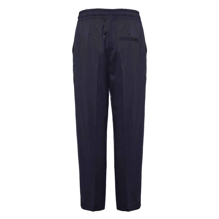 Pantalone Pajama blu in flanella di lana
