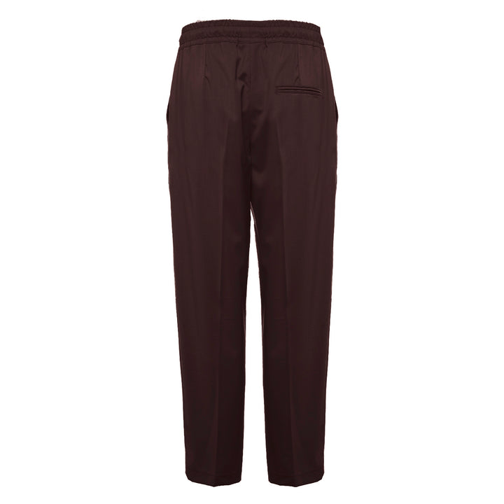 Pantalone Pajama bordeaux in flanella di lana