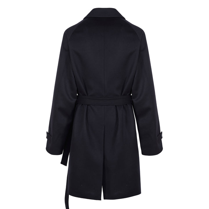 Trench Riko blu in lana e cashmere