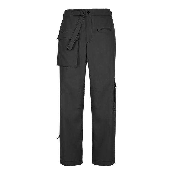Pantalone Cargo nero in lana tecnica
