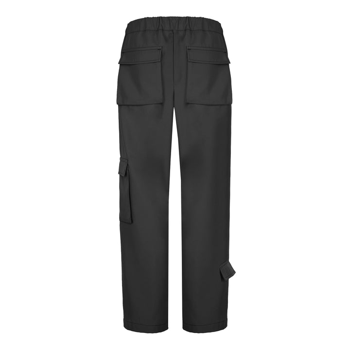 Pantalone Cargo nero in lana tecnica