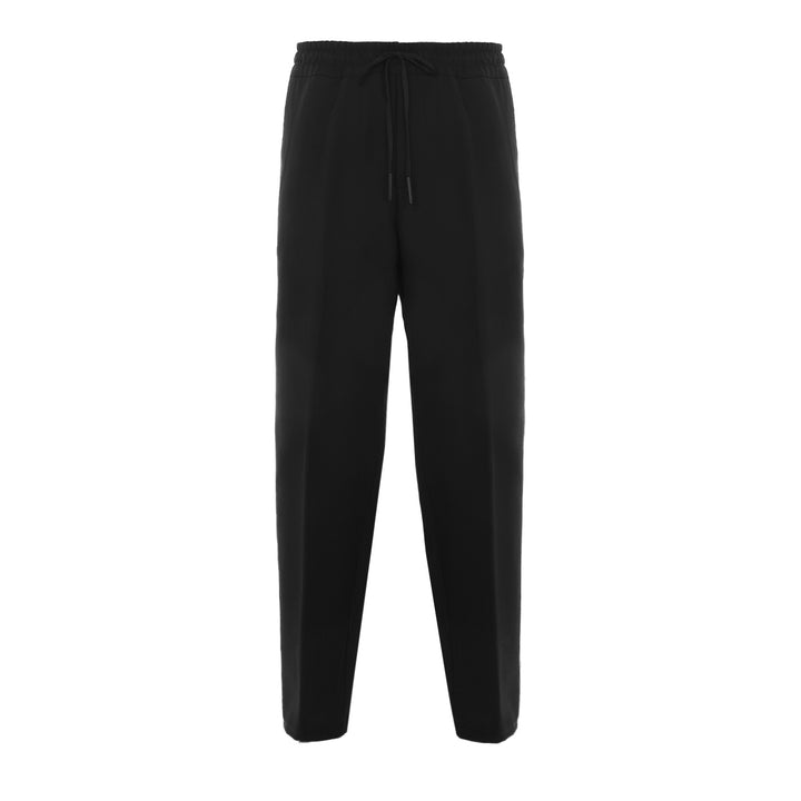 Pantalone Pajama nero in lana piquè