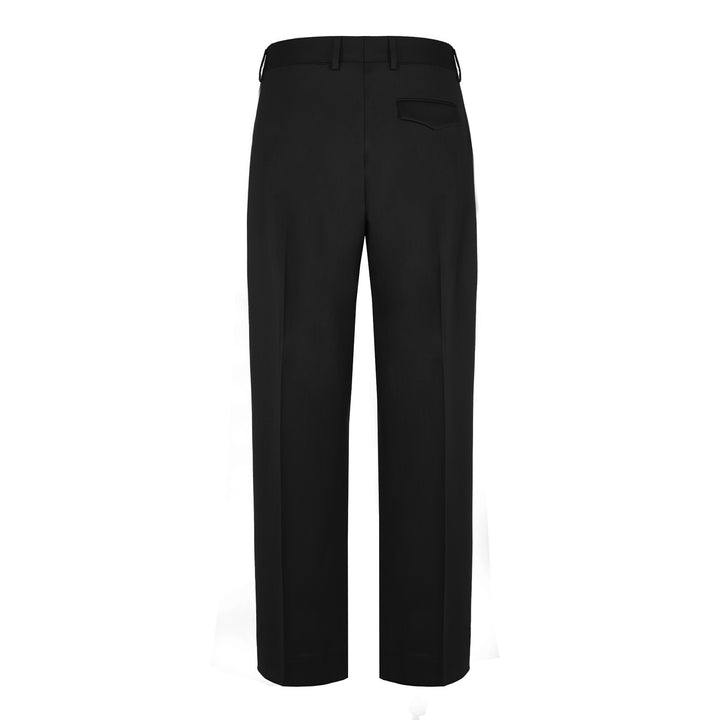 Pantalone Vincent nero in twill di lana