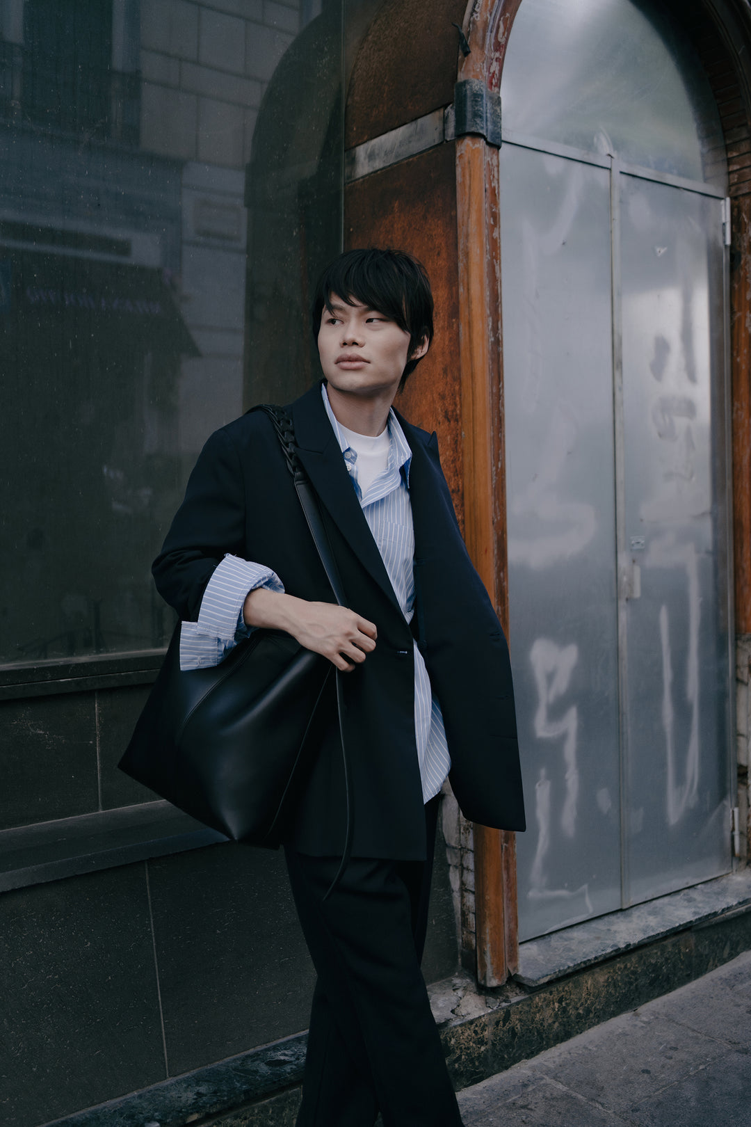 Blazer Malene blu in lana piquè