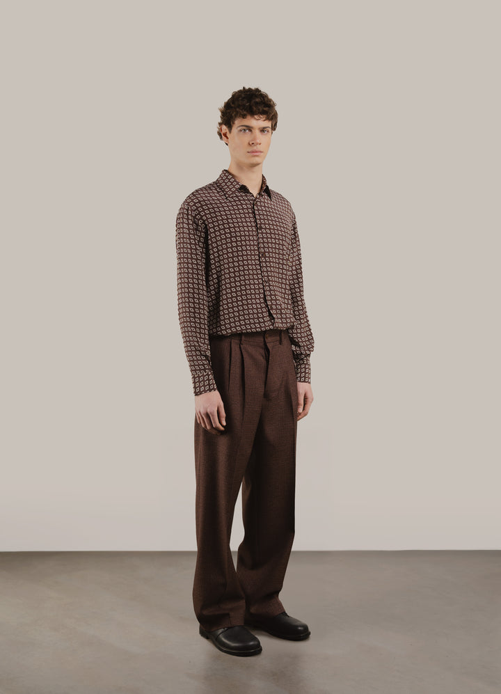 Pantalone Costin NT con motivo check all-over in lana