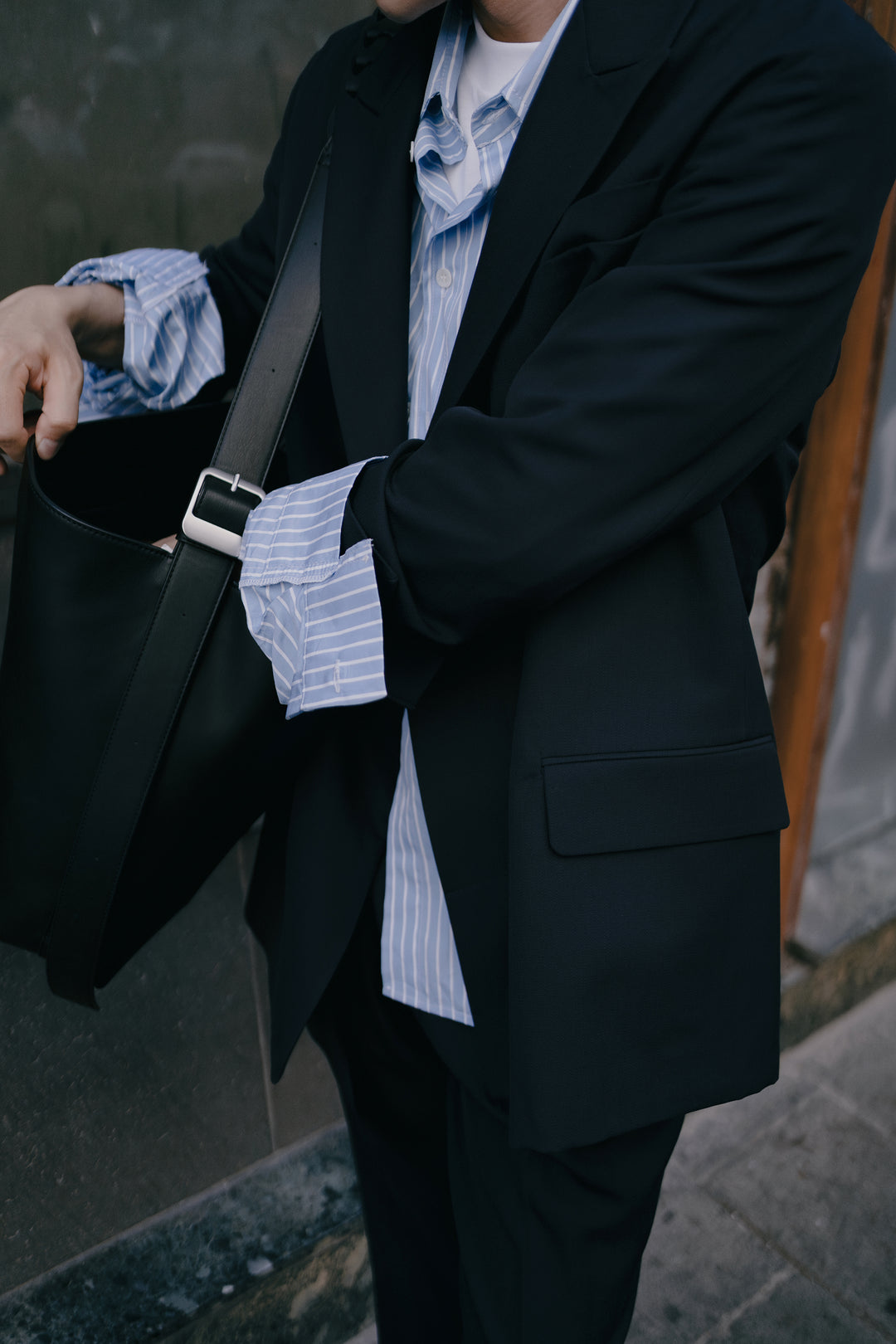 Blazer Malene blu in lana piquè