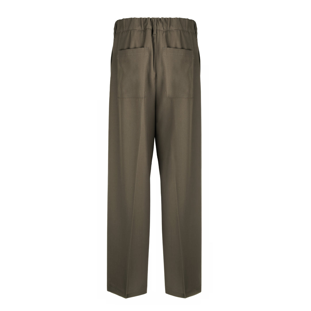 Pantalone Trentuno verde militare in lana piquè
