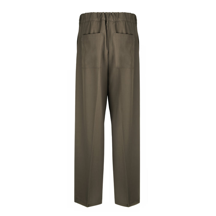 Pantalone Trentuno verde militare in lana piquè
