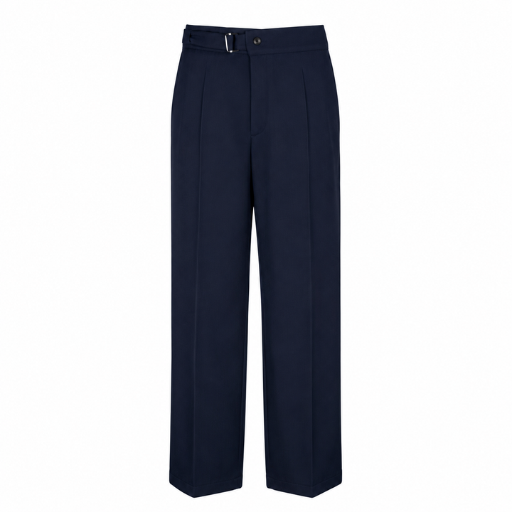 Pantalone John blu in lana piquè