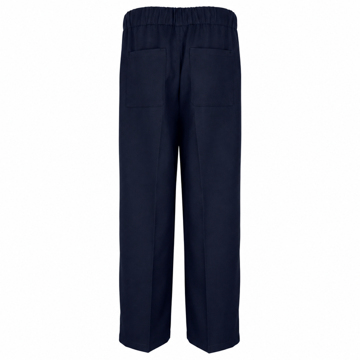 Pantalone John blu in lana piquè