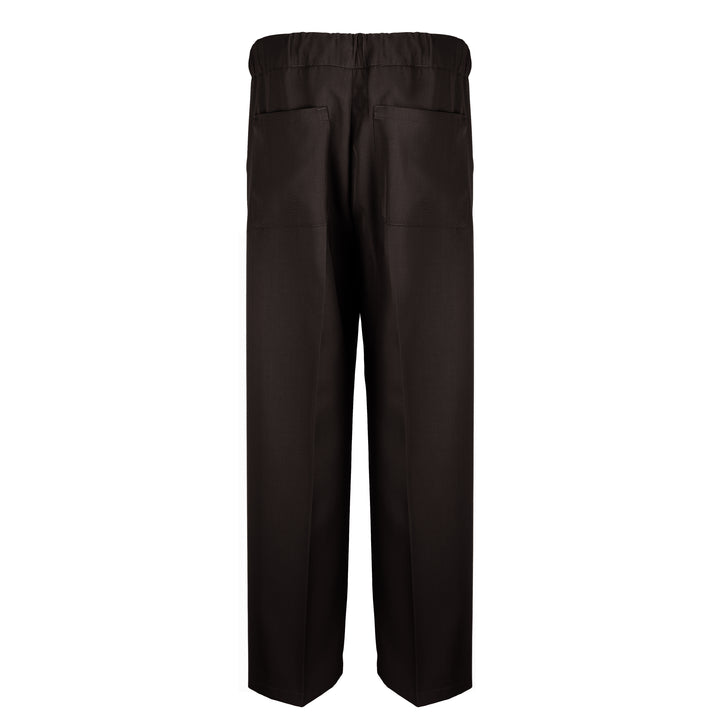 Pantalone John marrone in lana tecnica