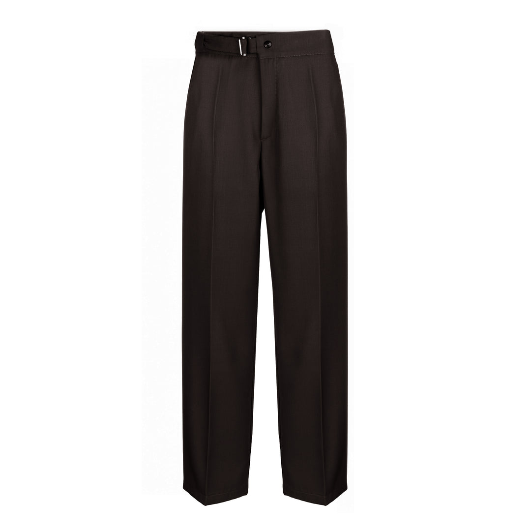 Pantalone John marrone in lana tecnica