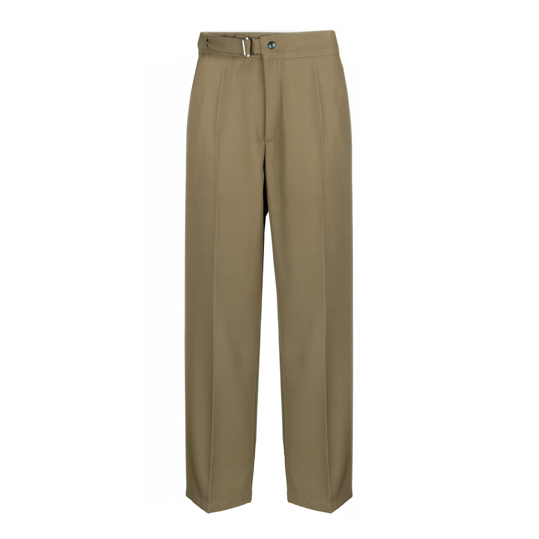 Pantalone John verde oliva in lana tecnica