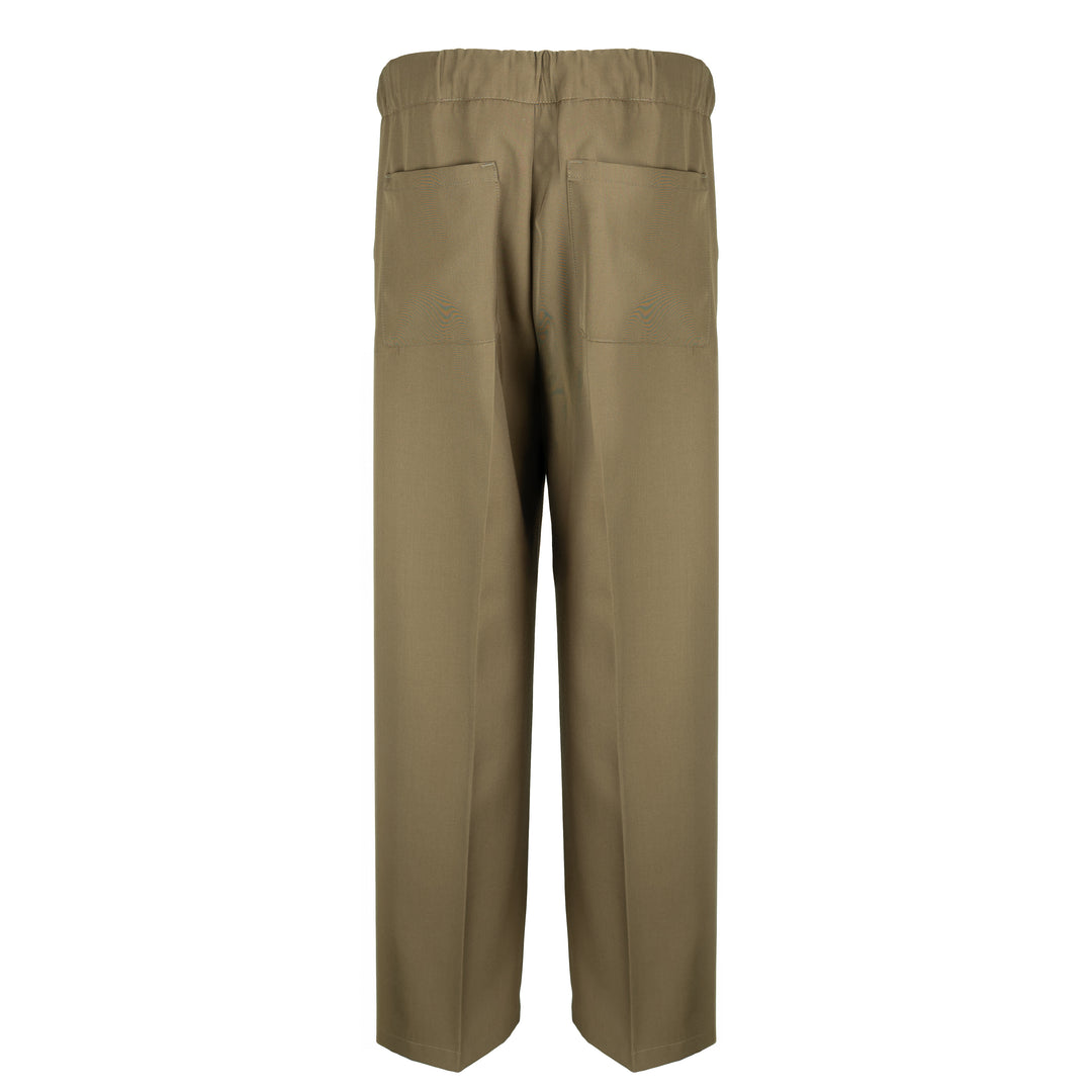 Pantalone John verde oliva in lana tecnica