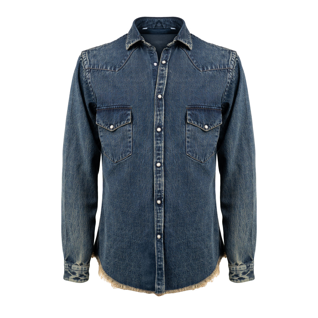 Camicia Mark lavaggio coffee in denim
