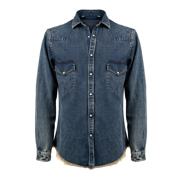 Camicia Mark lavaggio coffee in denim