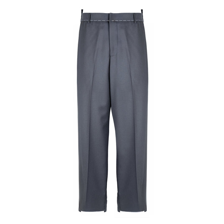 Pantalone Allen blu cenere in flanella di lana