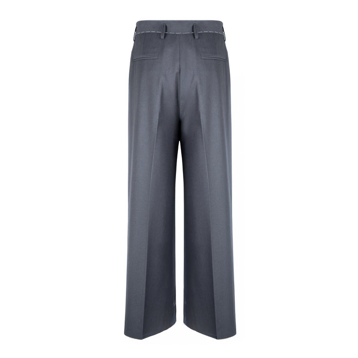 Pantalone Allen blu cenere in flanella di lana