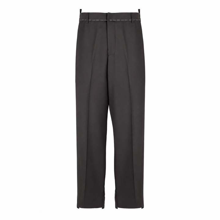 Pantalone Alain marrone in flanella di lana