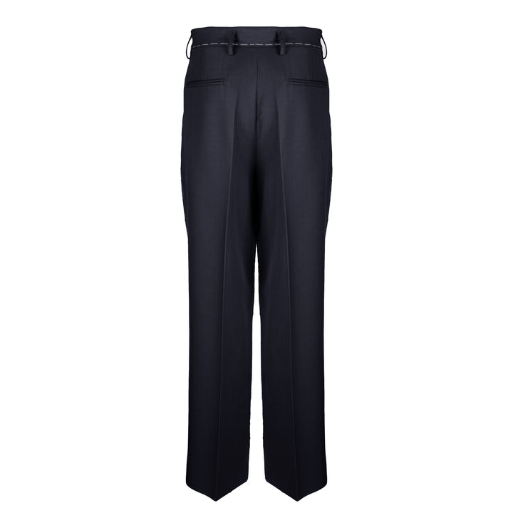 Pantalone Allen blu in lana piquè