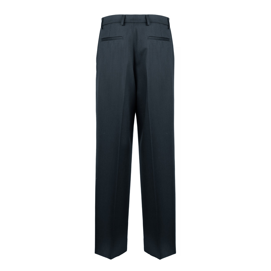 Pantalone Alain blu in twill di lana
