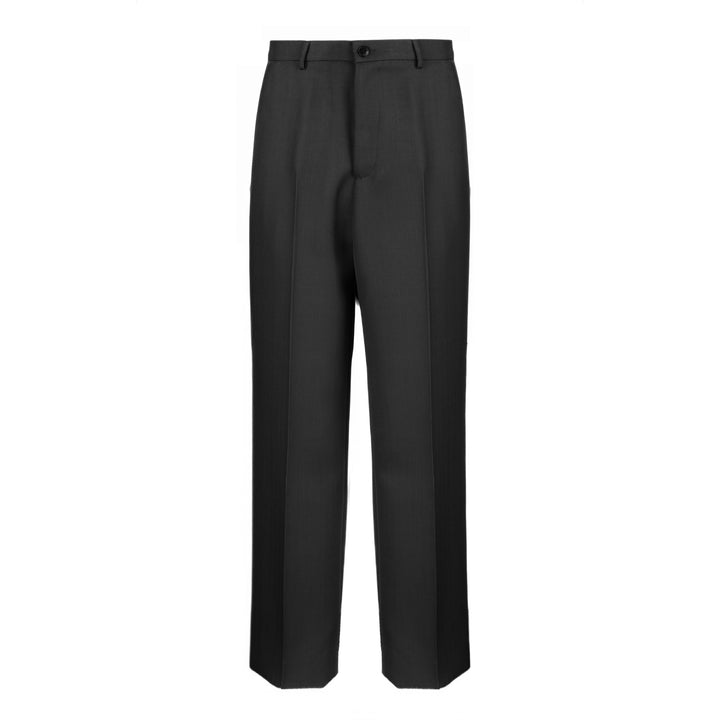 Pantalone Alain nero in lana piquè