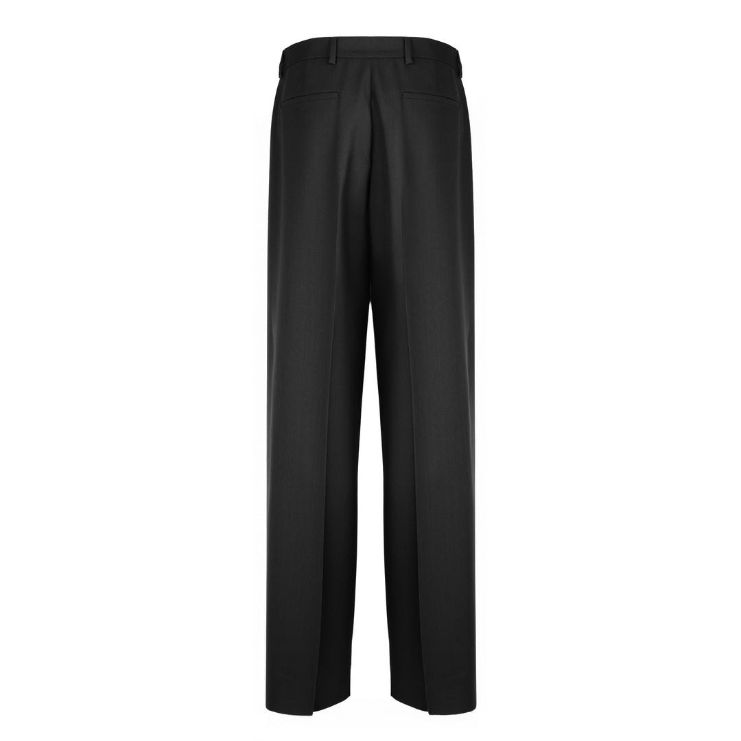 Pantalone Alain nero in lana piquè
