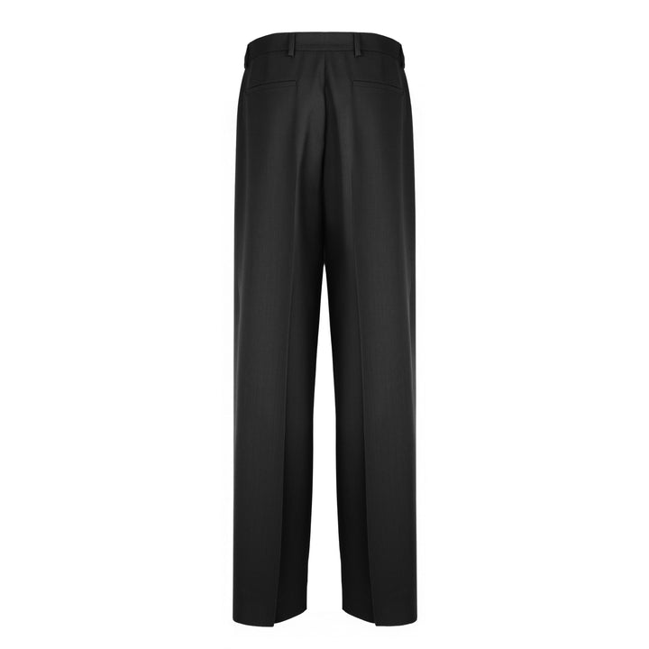 Pantalone Alain nero in lana piquè