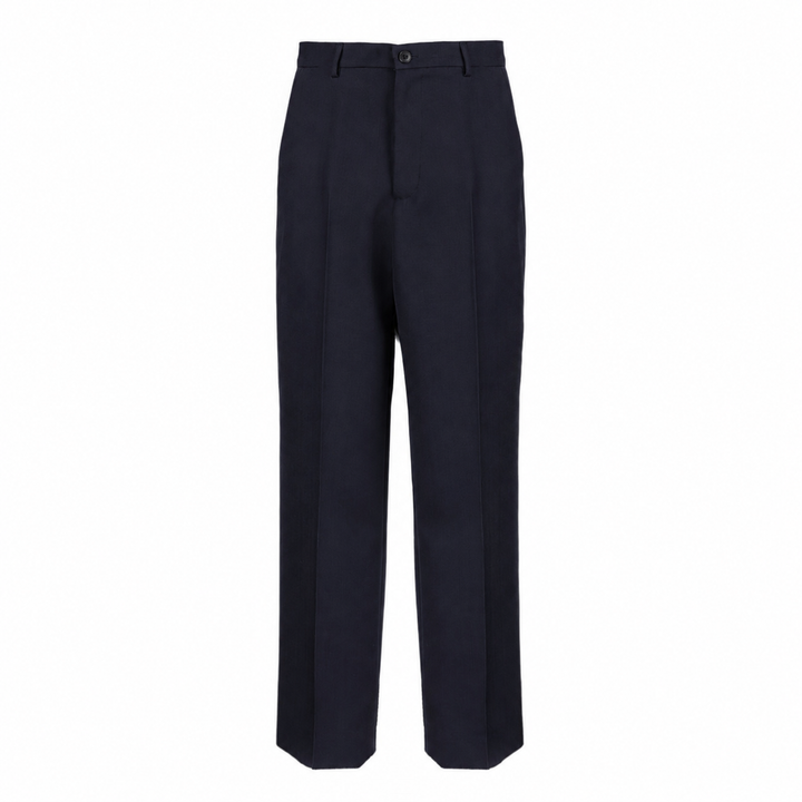 Pantalone Alain blu in lana piquè