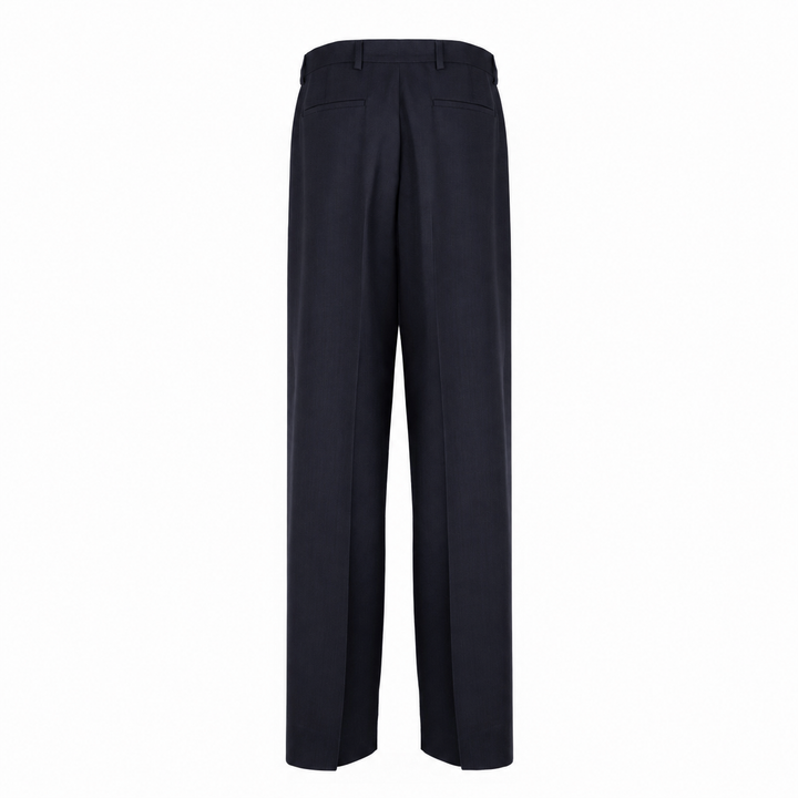 Pantalone Alain blu in lana piquè