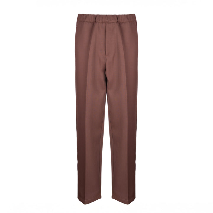 Pantalone Pajama marrone chiaro in lana piquè