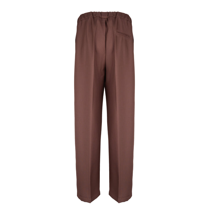 Pantalone Pajama marrone chiaro in lana piquè