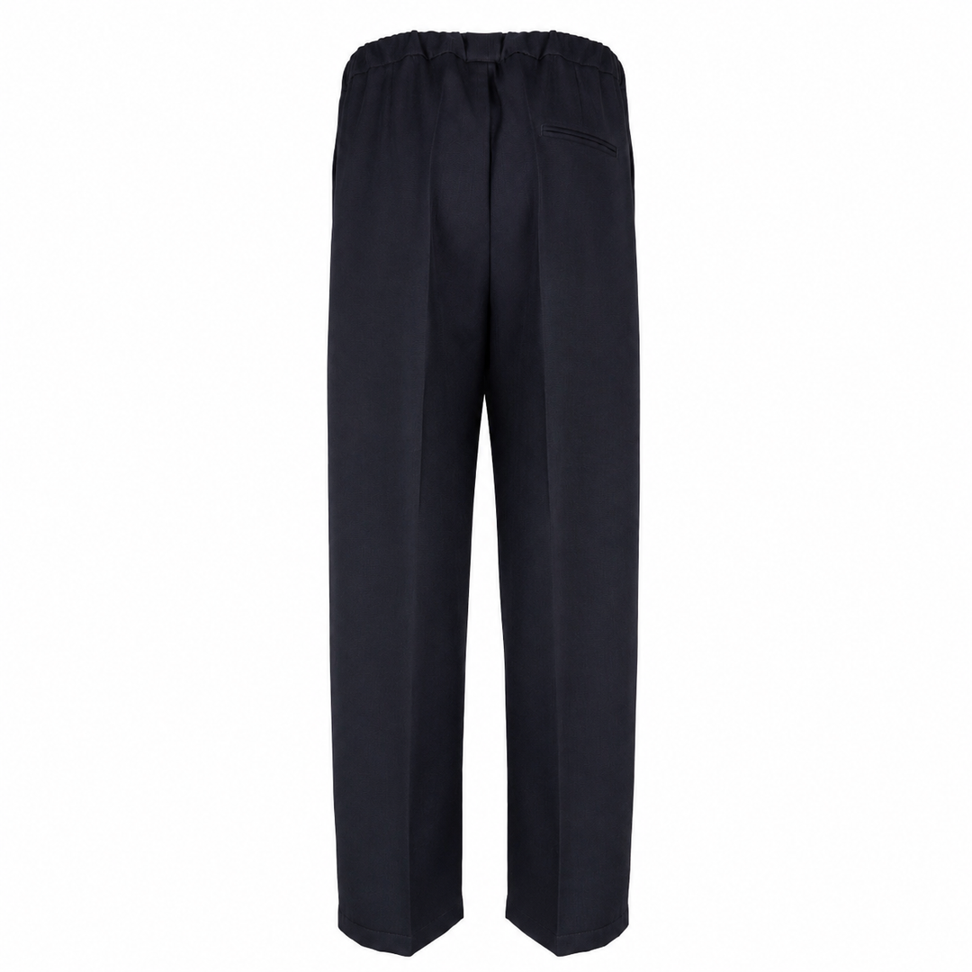 Pantalone Pajama blu in lana piquè