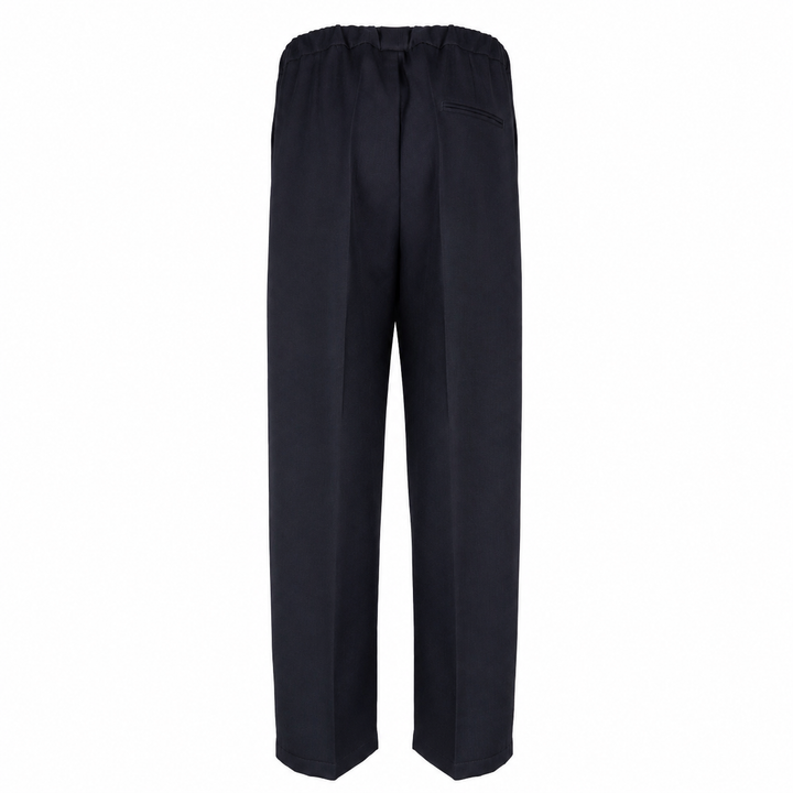 Pantalone Pajama blu in lana piquè