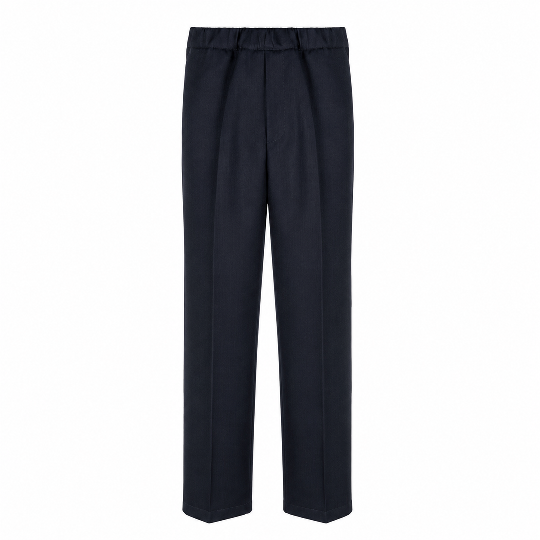 Pantalone Pajama blu in lana piquè
