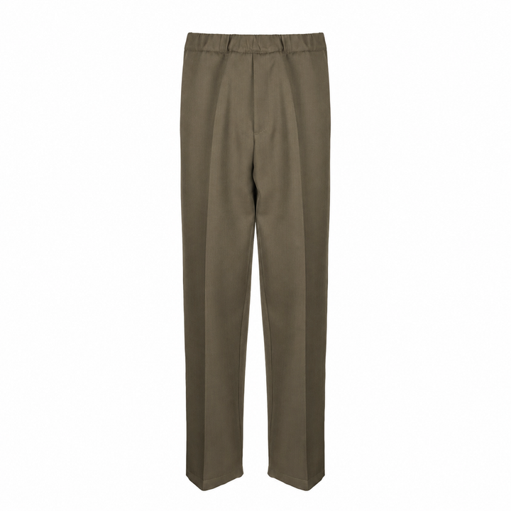 Pantalone verde militare in lana piquè