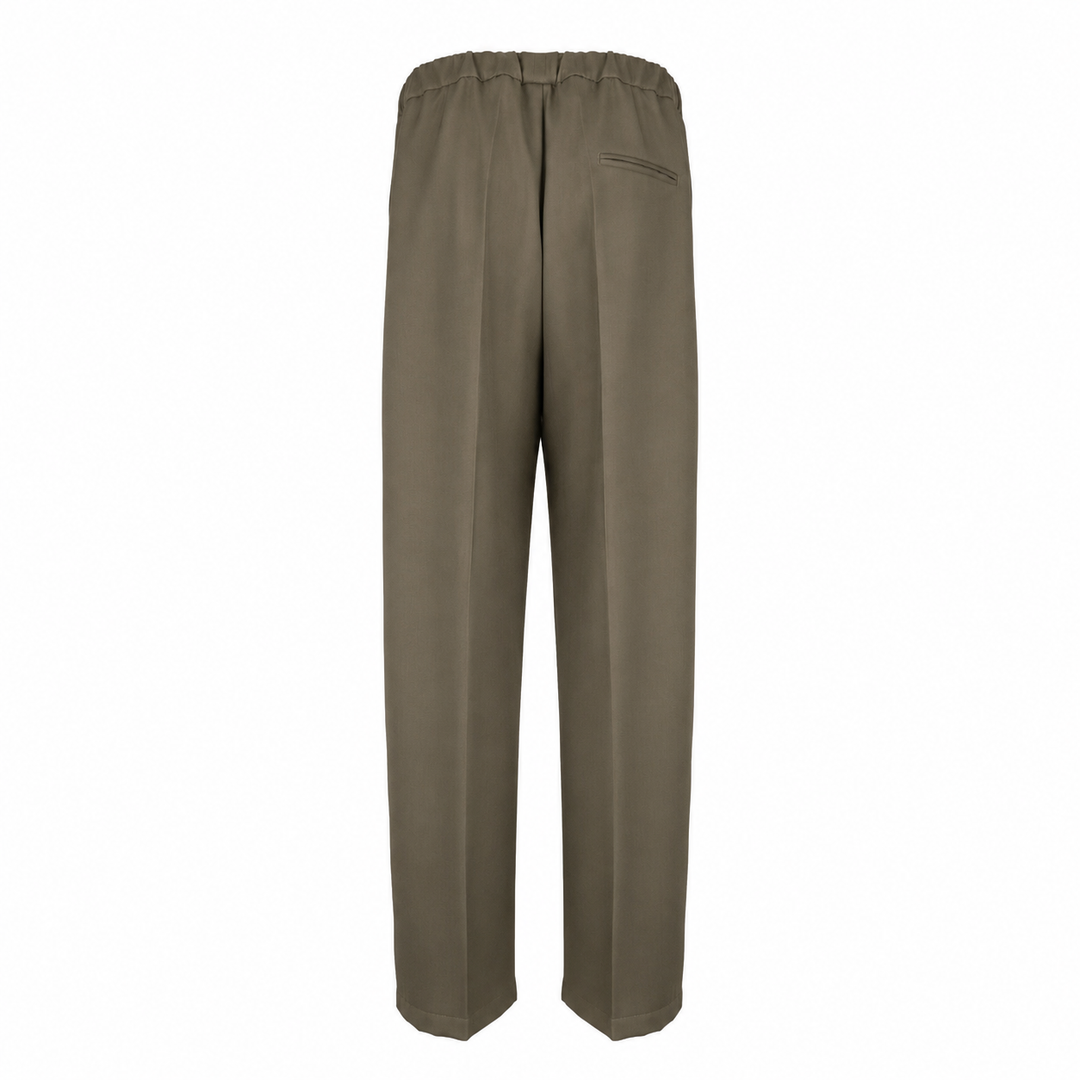 Pantalone verde militare in lana piquè