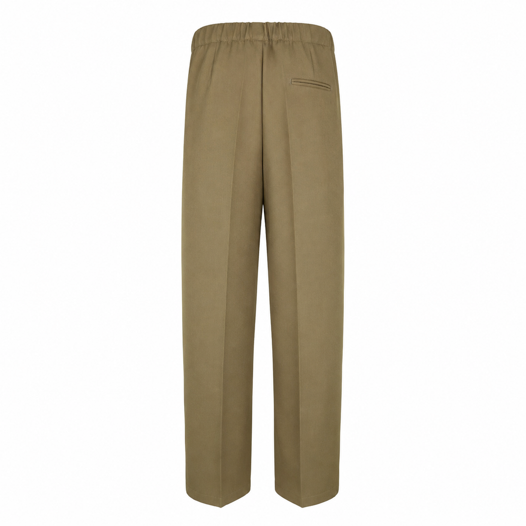 Pantalone Pajama verde oliva in lana tecnica